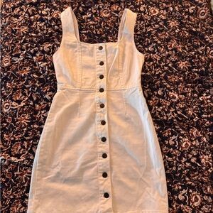 Elegant White Button-Down Dress